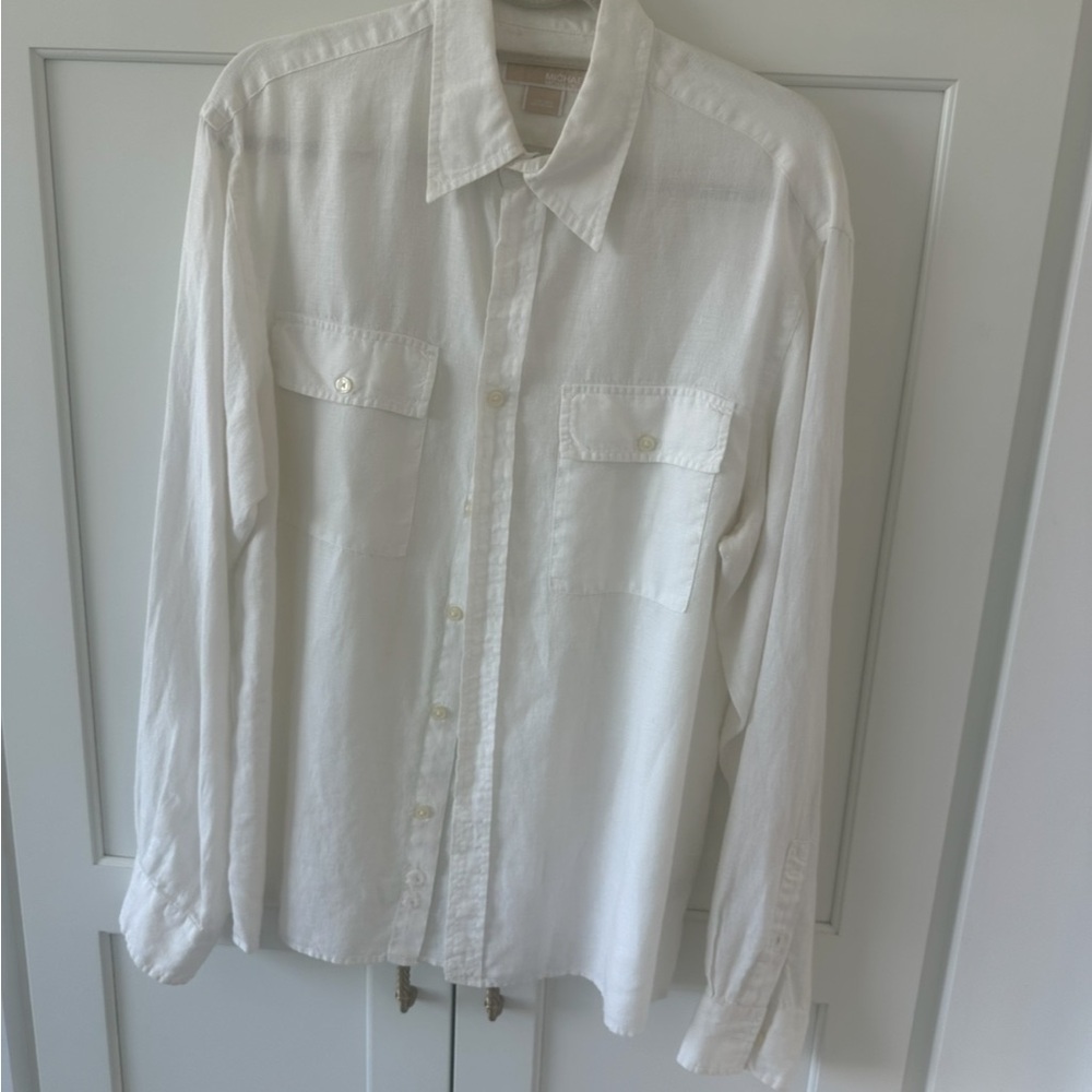 Michael Kors White Casual Button Down Shirt